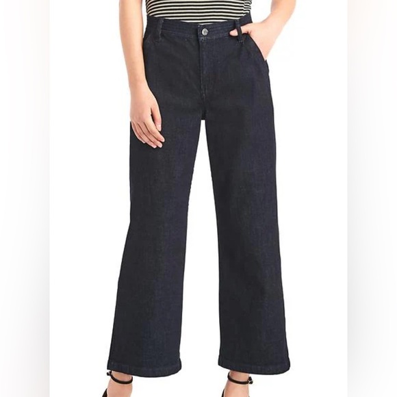 GAP 1969 - Dark Wash - Super High Rise Wide Leg Trouser Jeans - size 28 - Picture 1 of 6